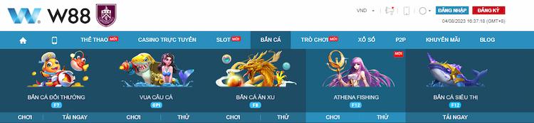 Athena Fishing tại W88