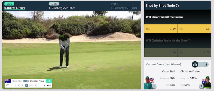 Giao diện cá cược Golf ảo W88