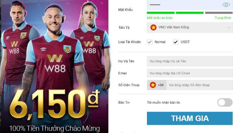 thưởng chào mừng hội viên W88