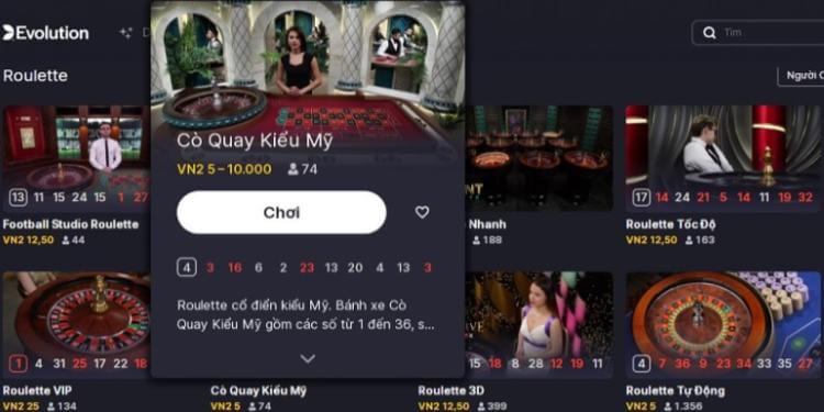 Phiên bản game Roulette