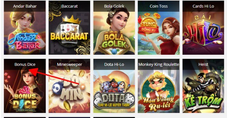 cách vào bonus dice trên w88