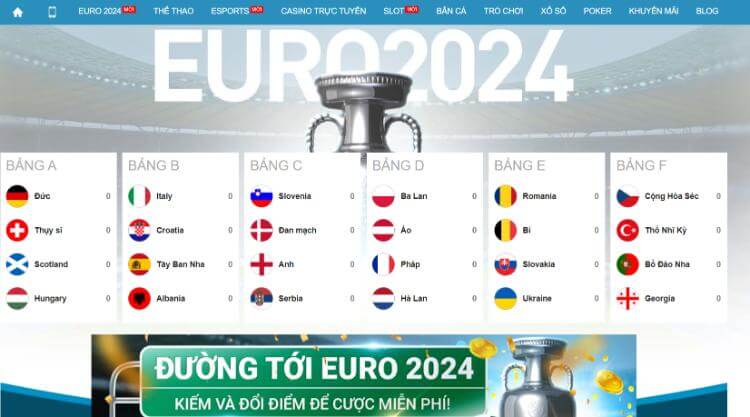 Khuyến mãi thưởng hàng ngày Euro 2024