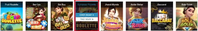 chơi European Roulette tại w88